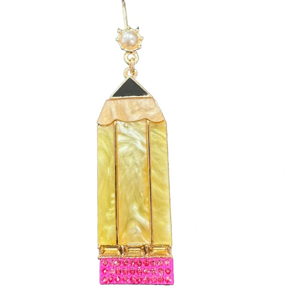 NWT Betsey Johnson Pencil Earrings • Back to School • Teacher - Picture 2 of 2